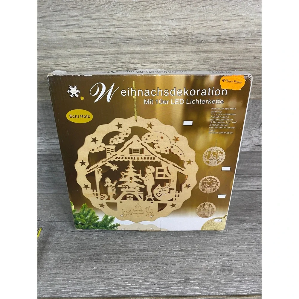 German Wood LED Christmas Decoration Soldiers‎ Miner 10 Inch